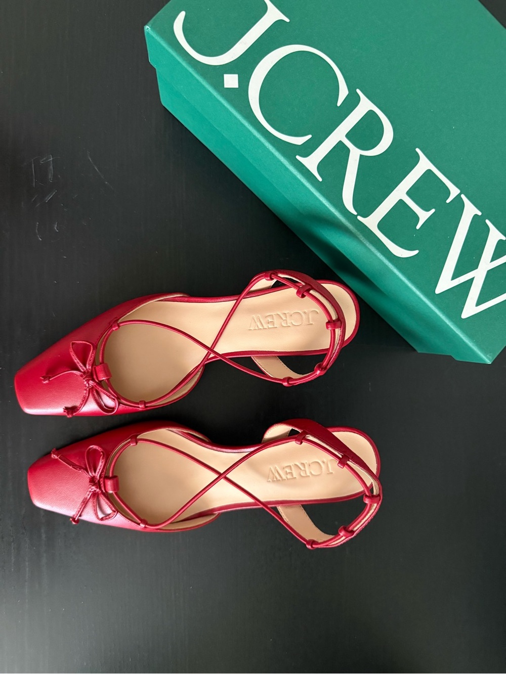 J. Crew - Leona Strappy Slingback Leather Heels - NEW - Size 7 - RED - Picture 3 of 4